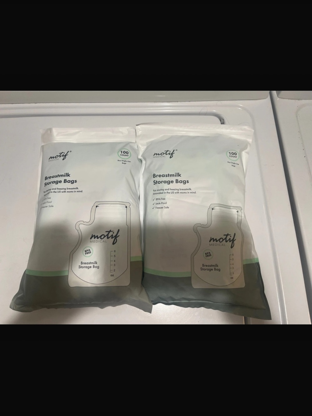 motif Breastmilk Storage Bags - White (200 Count)